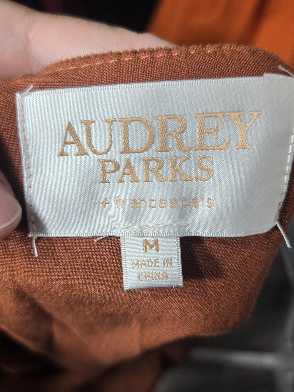 Audrey Parks for francesca brown corduroy long sleeve dress Sz M Like New - Picture 6 of 12